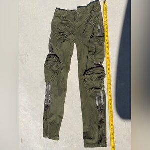 Women’s Olive Cargo Pants with accent camo Stripes
